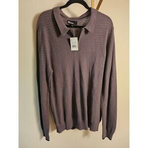 The Commons Men's Textured Collar Sweater - Gray